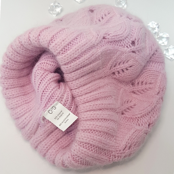 Angora Fur Knitted Beanie🌸Double Layer Winter Hat - Picture 1 of 8